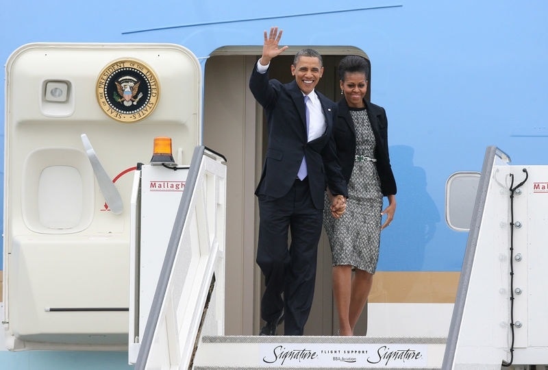 barack and michelle arriving to ireland